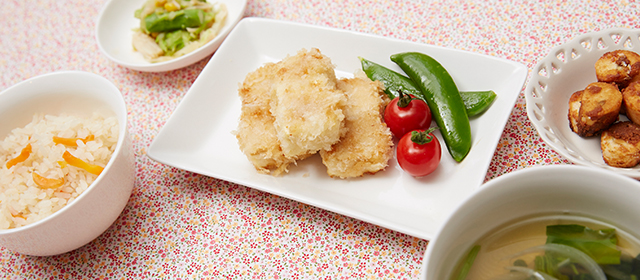 豆腐カツの“なんちゃって”定食