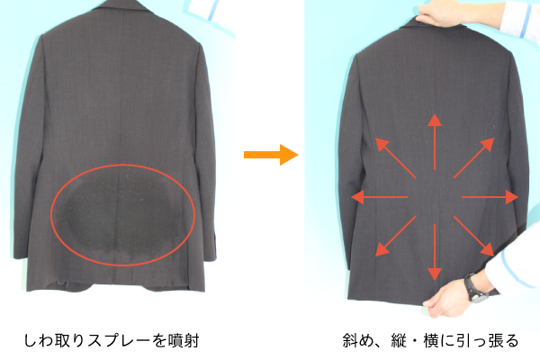「しわ取り消臭スプレー」をする
