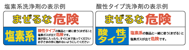 「塩素系洗浄剤」の使用上の注意点
