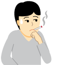 タバコのヤニ(タール)が歯の表面に固着し、着色につながります