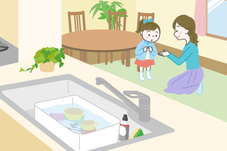 子どもの世話などで、すぐに洗えない時に