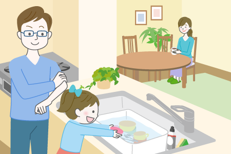 「ほったらかし洗い」で家事シェア